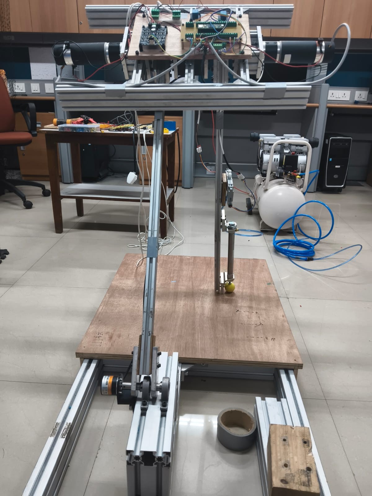 Planar biped rig, front view